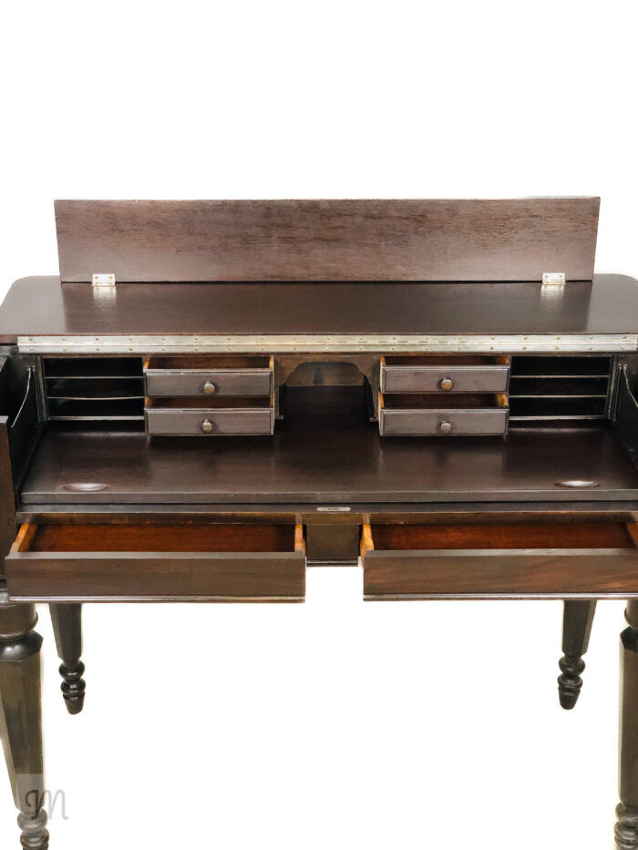 H.E. Shaw Mahogany Spinet Writing Desk @ Maison Robert Minneapolis Antiques