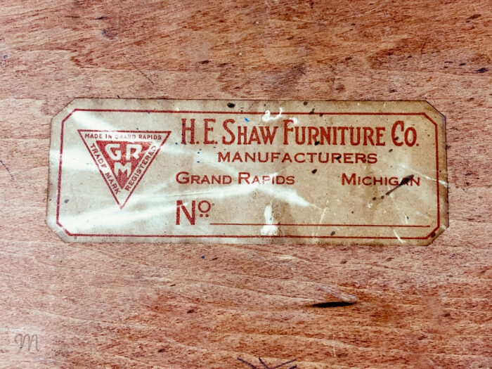 H.E. Shaw Mahogany Spinet Writing Desk @ Maison Robert Minneapolis Antiques