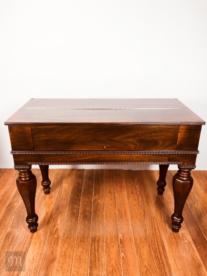 H.E.Shaw Grand Mahogany Spinet Desk, Antique Writing Desk