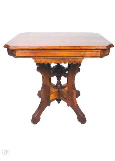 Antique Eastlake Mahogany & Walnut Parlor Table c.1890