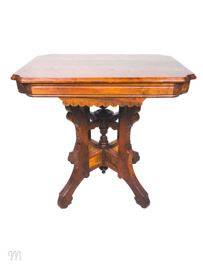 Antique Eastlake Mahogany & Walnut Parlor Table c.1890