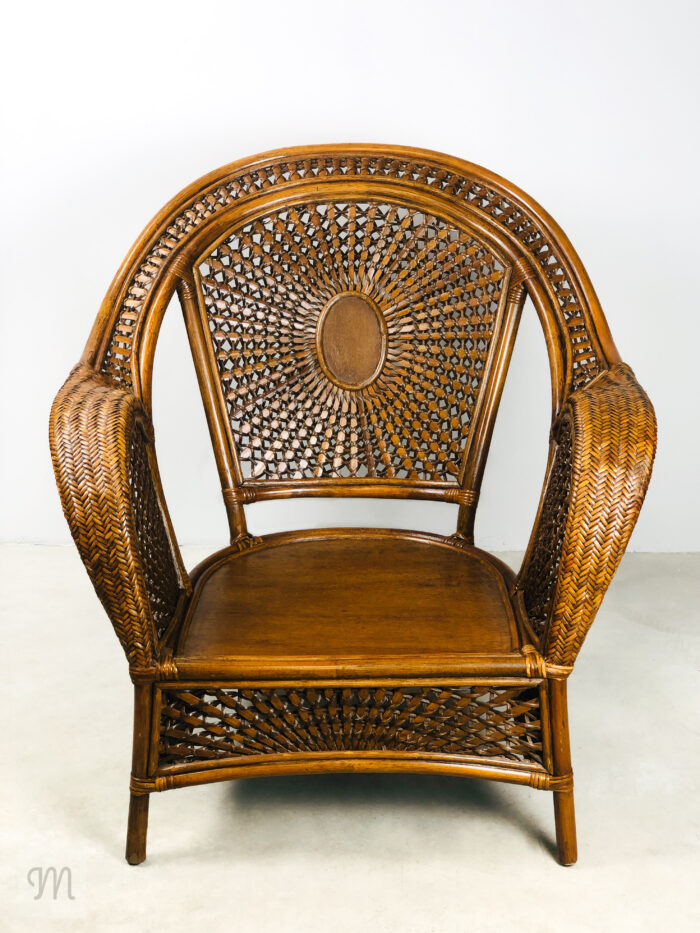 Vintage Rattan Peacock Chair c.1970